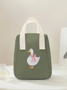 Reusable Duck Pattern Handbag for Women, Cosmetic Storage Bag with Pockets, Ideal for School, Work, Travel, Business Trips