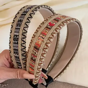 2-Pack Bohemian Braided Headbands - Wide Volumizing Hair Accessory Set for High Crown Styling