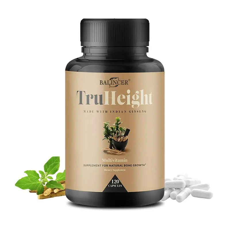 Balincer TruHeight Dietary Supplement - Ginseng & Vitamins Infused Wellness Support for Bone & Joint Health, 120 Capsules for Healthy Living