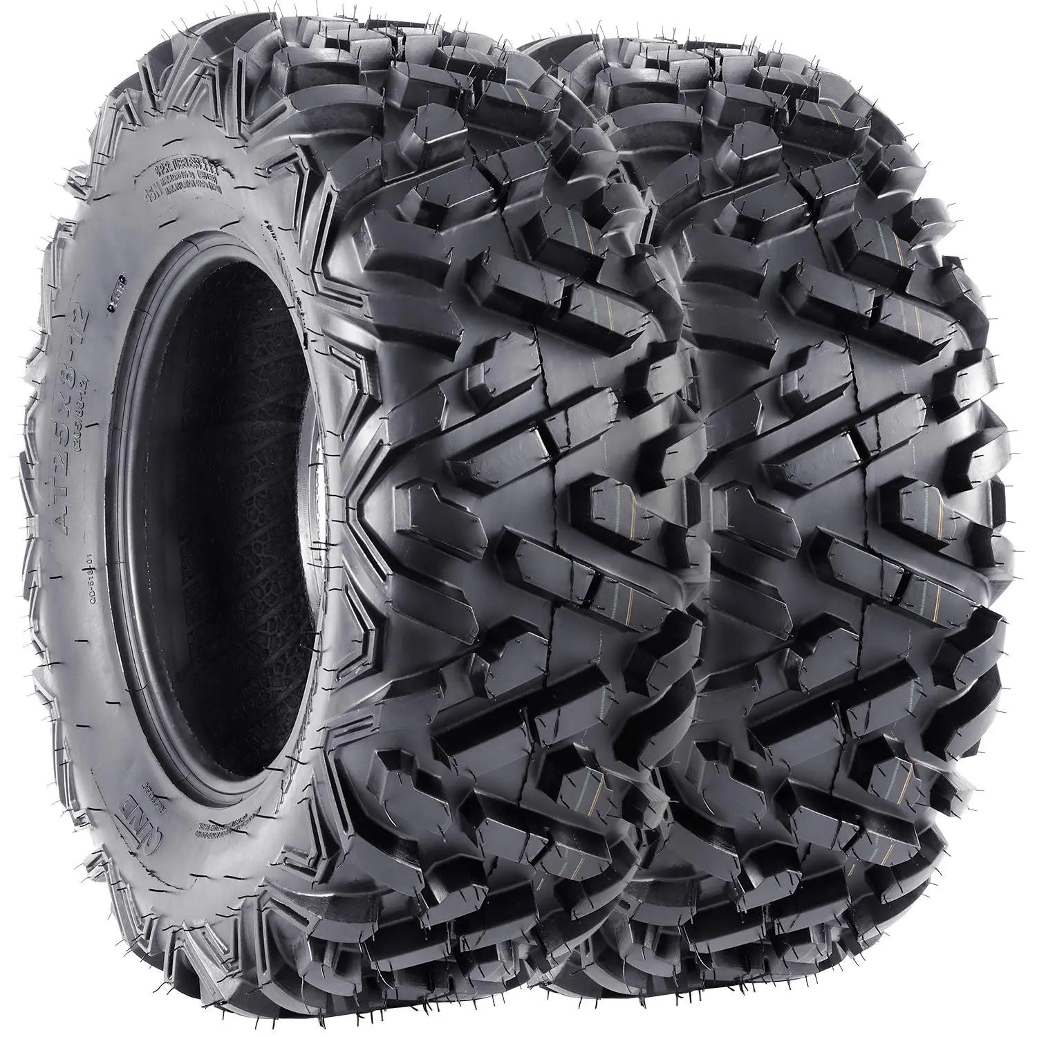 【GARVEE】Set of 2 Tubeless 25x8x12 All Terrain ATV UTV Off-Road Tires, 25x8-12 6PR Durable and Reliable Tires for Enhanced Performance on Various Terrains