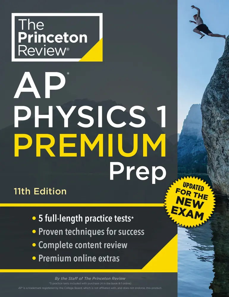 USED Book - Princeton Review AP Physics 1 Premium Prep, 11th Edition: 5 Practice Tests + Digital Practice Online + Content Review by The Princeton Review (Paperback) - english