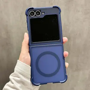 Shockproof Matte Magnetic Wireless Charging Case For Samsung Galaxy Z Flip 6 5 4 3 5G For Magsafe Protection Cover For Z Flip6