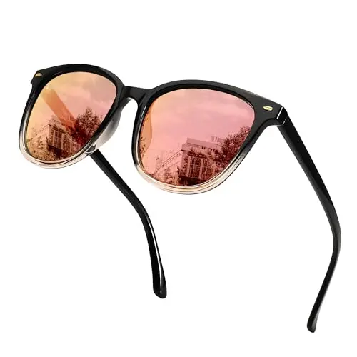black to pink frame pink mirror lens 