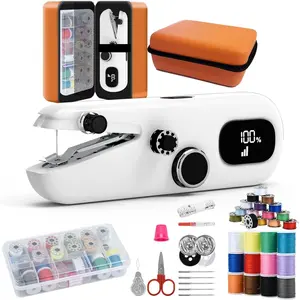 Handheld Sewing Machine, Portable Mini Sewing Machine with LCD Display, 3-Speed, Rechargeable  & Complete Sewing Kit for Beginners, Adults,  DIY Fabric Repair
