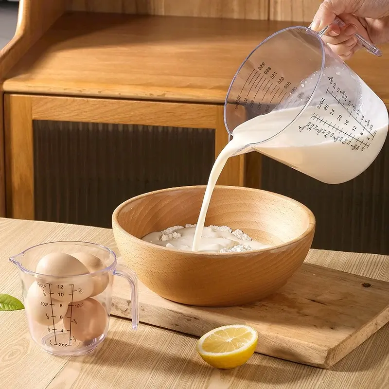 Baking Liquid Measuring Cups Set, Transparent Graduated PVC Scale, Durable Plastic Beakers, Essential Kitchen Tools, Food Measuring Tool, for Baking and Cooking, Baking Gadget, Kitchen Utensils Set