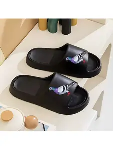 1 pair of colorful pigeon print slippers, non-slip EVA slippers for men and women - lightweight, quick-drying, comfortable, durable, all-season beach sandals, round toe design, suitable for indoor/outdoor use, all-season sandals