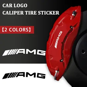 Mercedes Amg Brake Caliper Sticker Set, Reflective Four-Ring Car Emblem Decal, High Temperature Resistant Waterproof