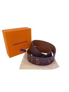 Pre-owned Louis Vuitton Leather Bag Accessories Taurillon Bandouliere Reversible Shoulder Strap Brown