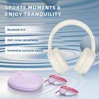 White Headphone + Purple Earbuds