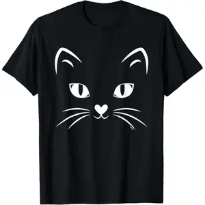 Cat Face, Black Cat, Halloween Costume T-Shirt T-Shirt