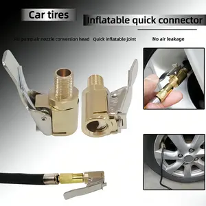Off Road Tire Inflation Brass Air Chuck with Quick Lock Stainless Steel Handle for Convenient Car Inflation