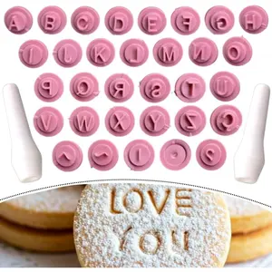 Letter Stamps for Cookies, Sweets, Clay, and Ceramics – Complete Alphabet, Also Used as Cookie and Brazilian Brigadeiro Stamps 35 Pcs.