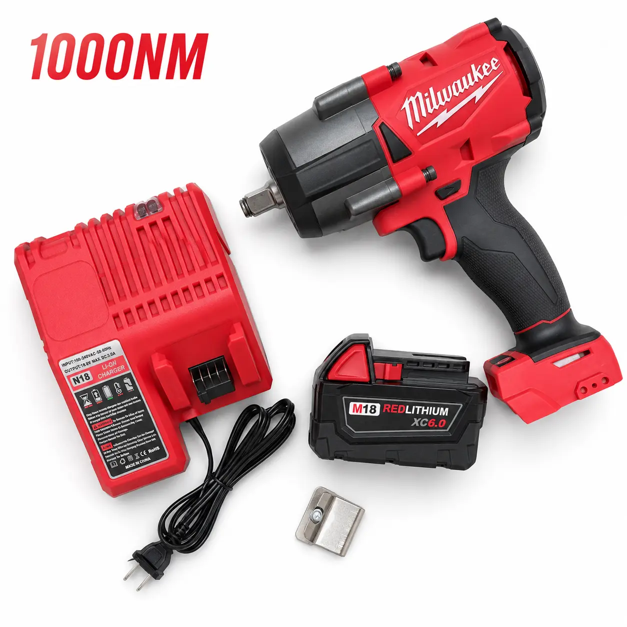 Milwaukee M18 High Torque Impact Wrench - 1000 Nm Torque, Square Drive, Variable Speed Powertool, Auto Repair Multi Tool Multitools & Accessories, FMTIWF12