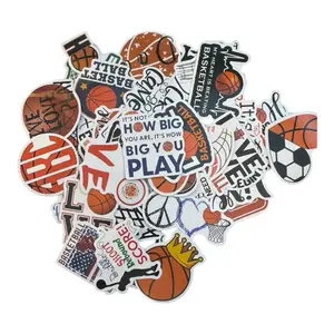 Basketball Stickers 50pcs Waterproof Vinyl Decals for Laptops Water Bottles Skateboards Kids Teens Adults Sports Decorations