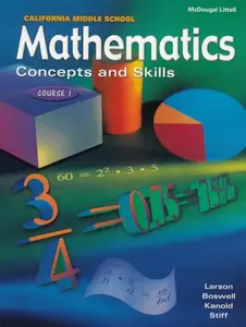 USED-McDougal Littell Middle School Math California: Student Edition Course 1 2001 by MCDOUGAL LITTEL (Hardcover)