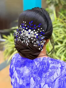 Women's Elegant Alloy Flower Rhinestone Hairband, Wedding Bride Headpiece, Party Dance Fashion Accessory, Fall Winter Style