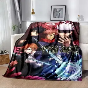 Funny Comfy Polyester Blanket 3D Jujutsu Kaisen Anime Pattern Flannel Blanket,Multi-purpose Holiday Gift Blanket Warm And Soft Blankets All Seasons  The Ultimate Christmas Present