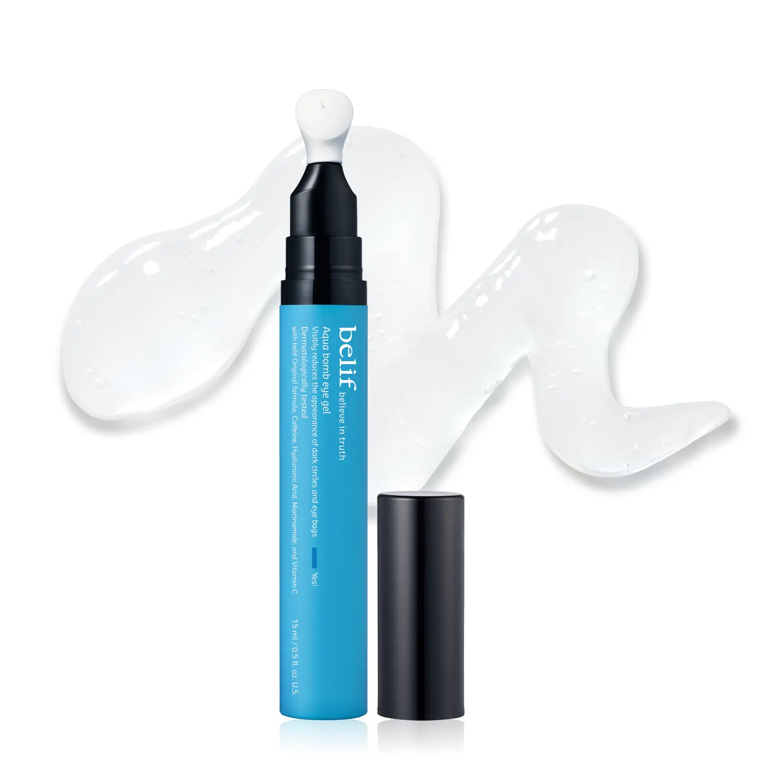 [belif Official] Aqua Bomb Eye Gel, Korean Skincare with Caffeine, Hyaluronic Acid & Niacinamide – Hydrating, Depuffing & Plumping Eye Cream with Cool