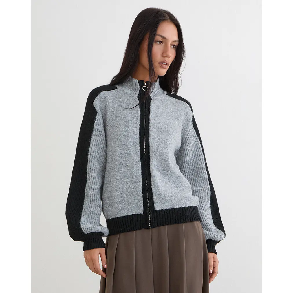 Asrar Jumper in Knit Grey and Black