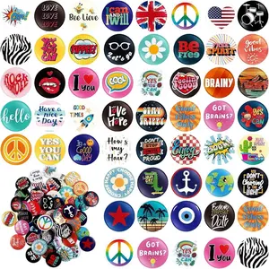 BY-BR79 SP 50 Pcs 80's Buttons Pins 1 Inch/ 25 mm Retro Punk Button Pin Slogans Sayings Pinback for Backpacks Bags Hats Jeans