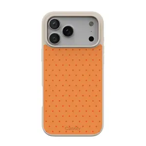 Casely iPhone 17 Pro Case | On the Dot | Orange Polka Dot | Align Soft-Touch Flexible Bumper Case | Compatible with MagSafe