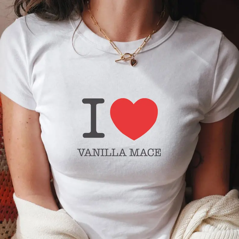 I love Vanillamace Baby Tee - Babytee Y2k - Y2k Merch - Vintage Y2k Top