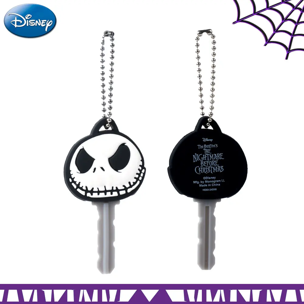 1PC Disney Officially Licensed Keychain The Nightmare Before Christmas Jack Cute Cartoon Fashion Trend Stylish Keyring Backpack Car Key Key Ring Pendant Exquisite Creative Clothing Accessories Room Desk Arrangement Decorations Christmas Birthday Gift
