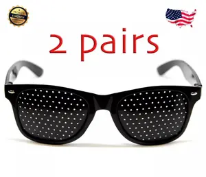 2 x set of Unisex Pinhole Glasses Anti-Myopia Astigmatism Glasses Men's Women's Vision Improvement Strabismus Correction Fatigue Glasses