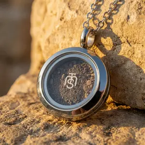 Temple Mount Soil Locket Necklace with Authentic Jerusalem Holy Land Earth