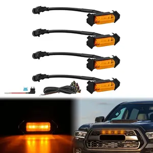 Nilight 2016-2023 Toyota Tacoma TRD PRO 4LED Amber Front Grille Marker Lights
