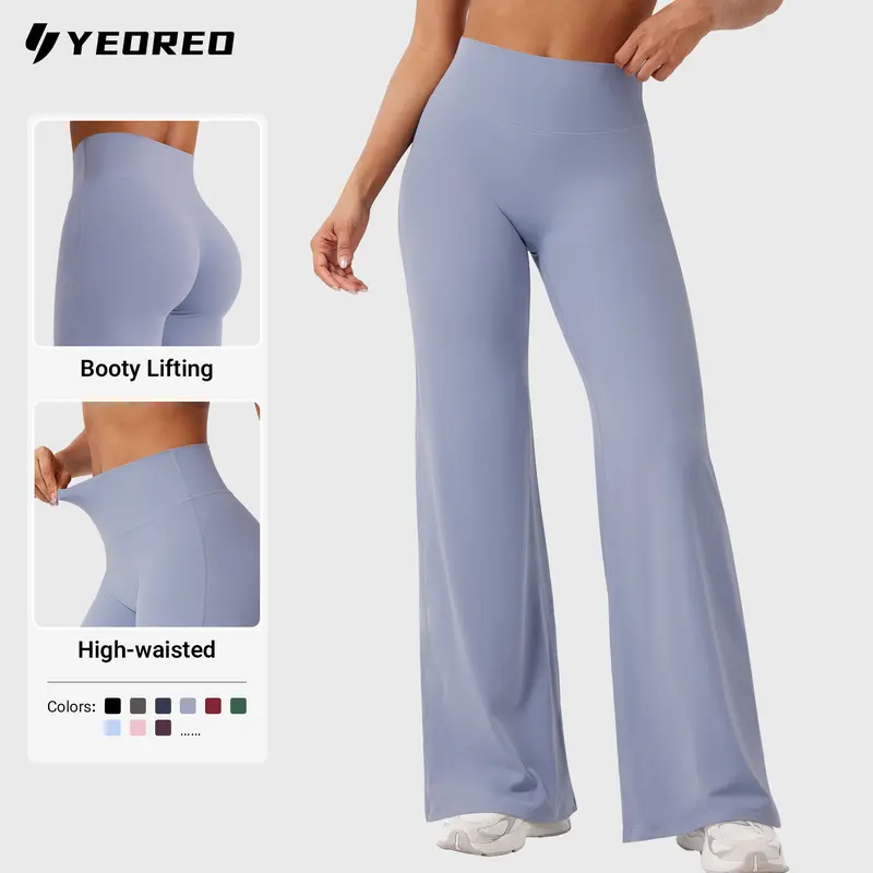YEOREO Ease Workout Leggings Womens Straight Leggings Eddiy Gym Yoga Pants 29"/31.5"/33"/35",No Front Seam,High Waist,Buttery,Booty Lifting,Wide Leg