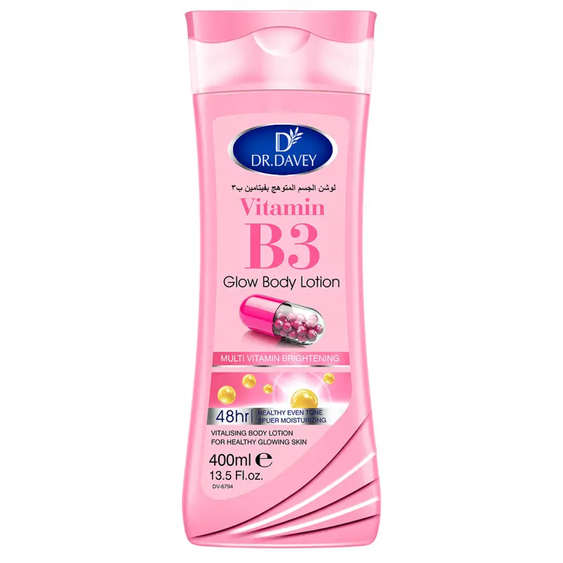 DR.DAVEY Vitamin B3 Body Lotion 400ml Large Capacity Body Lotion with Fragrance, Refreshing Moisturizing, Non greasy, Full Body, Male and Female, Four Seasons, Body Care Skin, Body Care Lotions, Body Care Moisturizer, Body Care Product