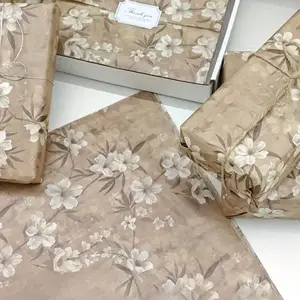50 sheets of 50*35cm retro plum blossom pattern tissue paper, suitable for DIY crafts, party gift wrapping, bouquet wrapping, clothing and shoe wrapping, as well as Valentine's Day, Teacher's Day, Thanksgiving, Mother's Day, weddings, and birthday gift de