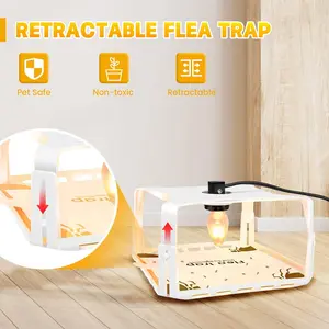 2-Pack Flea Traps with LED Light | Non-Toxic, Kid & Pet Safe | 4 LED Bulbs +10 Sticky Refills Included | Indoor Flea Killer for Home, Dogs & Cats | Easy Use, Chemical-Free Pest Control Handheld Insect Trap Releaser Bug repellent Spin Effective Fire Ant