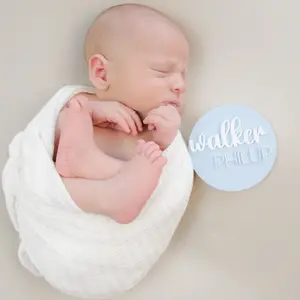 Southern Supply Personalized Newborn Baby Announcement Circle - Customizable Design for Baby's First Pictures