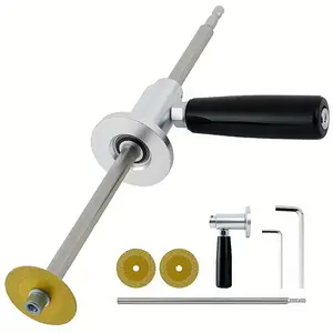 Adjustable PVC Inner-Diameter Pipe Cutter Set  Includes 3 Accessories: Gloves, Diamond Abrasive Cutting Wheel, and Wrench. Suitable for Professional Precision Cutting of ABS Exhaust Pipes,PVC Piping, Iron Structures, and Wood; Ideal for Pipe Cutting Tasks