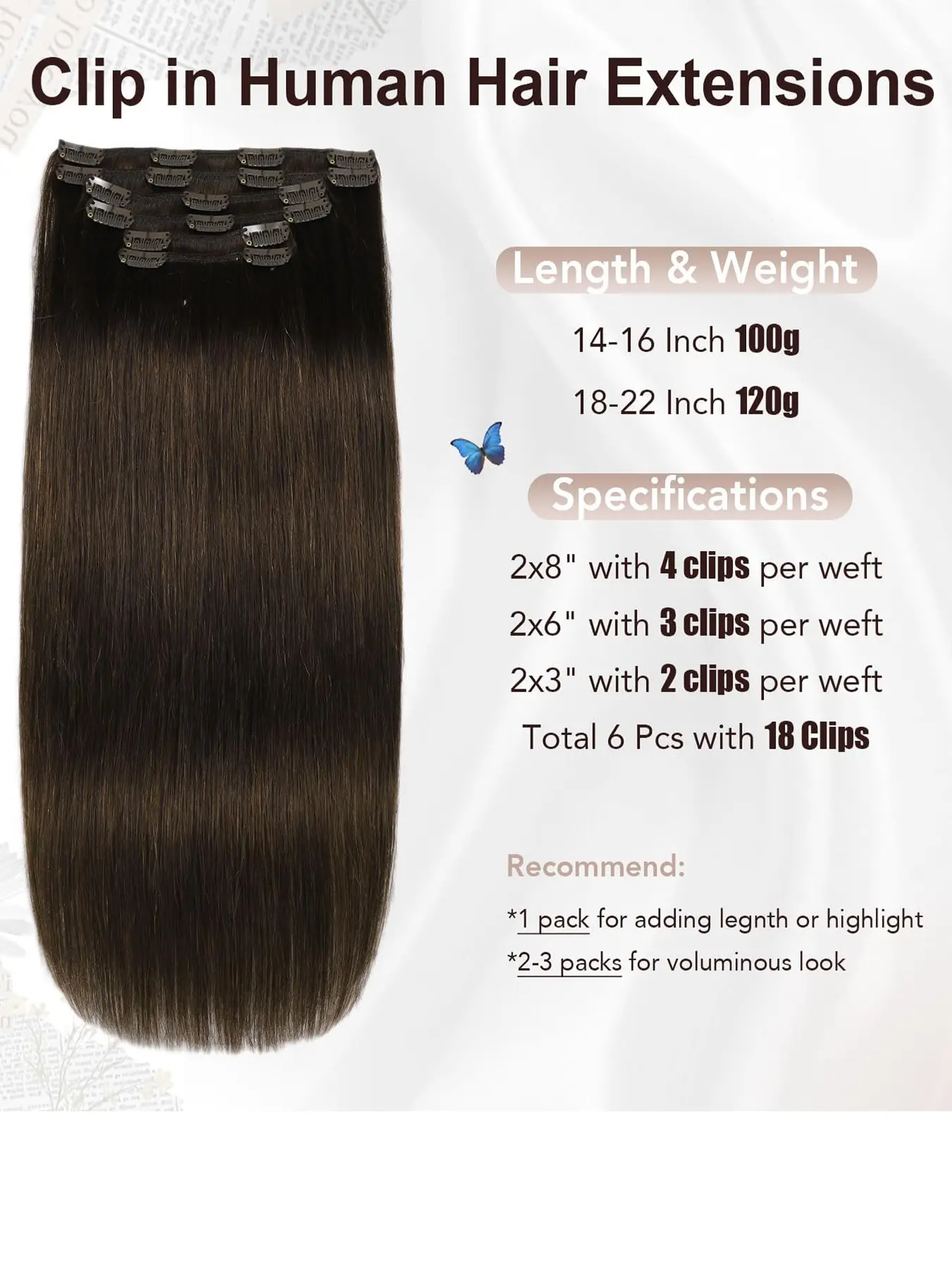 22 Inch Human Hair Extensions 100g Glueless Weft for Volume & Length Amazon.com : Weft Human Hair Extensions 22 Inch 100g Jet  main image 3