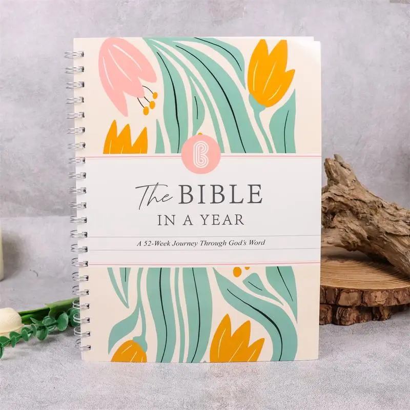 The Bible in a Year 52-Week Study Daily Prayer and Notes Set, Spiritual Journey Gift for Men and Women, Faith-Inspiring Bible Journal, Workbook Journa