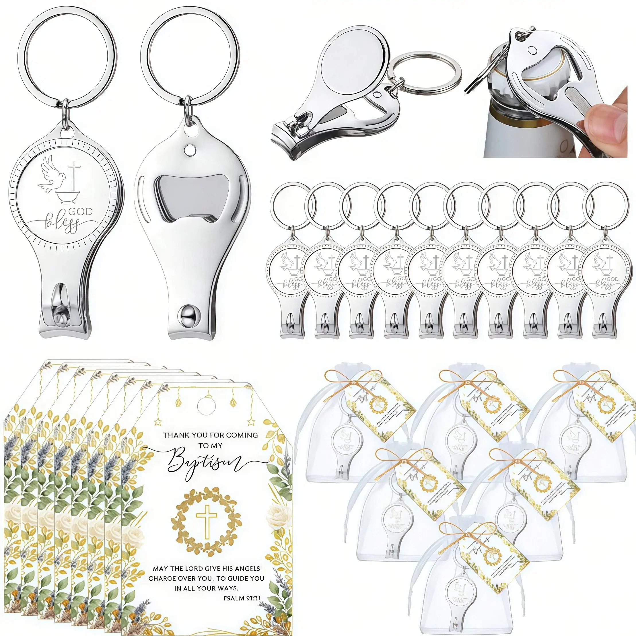 30/60Pcs Mini 2-In-1 Nail Clipper & Bottle Opener Thank You Cards Set For Birthdays And Weddings Party Favors Gifts, Teacher School Supplies Gift,Event Giveaways,cool christmas gifts funny cash gift fun holiday formen classy box love religious favor tool