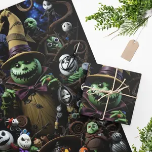 Wrapping Paper gift, jack, nightmare before christmas. halloween, oogie boogie