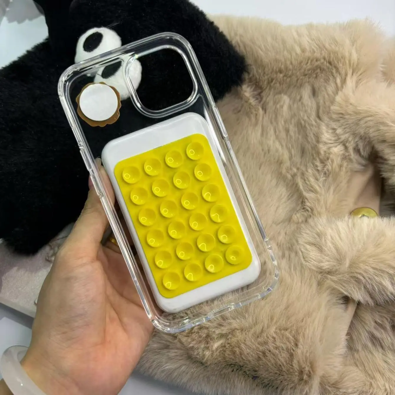 Silicone Suction Cup Phone Case Mount, Dual-Sided Stand, Strong Grip for Hands-Free Use, Selfie & Video, Universal Compatibility, Compatible with iPhone, Samsung & Cellphone, Accessories