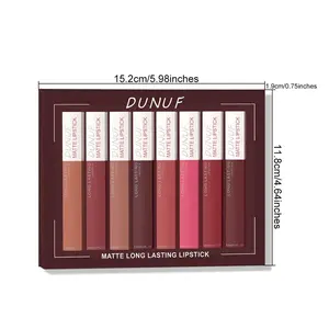 8 Color High Pigment Lip Gloss Set, Matte Long Lasting Waterproof Lipstick, Daily Use Makeup Essential, Liquid Lipstick for All Skin Types, Gift, Lipstick Cosmetic, Lipgloss