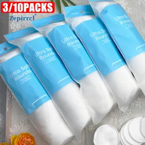 3/10PACKS Disposable Round Makeup Remover Cleansing Pads Multi-purpose: Removes nail polish, daily facial cleansing, and makeup removal Ideal beauty and skincare choice Christmas and New Year gift 6x6cm