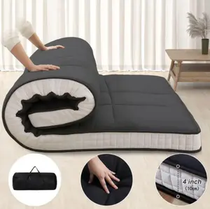 Japanese Floor Mattress with Superior Comfort,4 Inch Extra Thick Construction & Japanese Design Elements Inflatable Bed Ergonomic Queen Size Mattress in Box