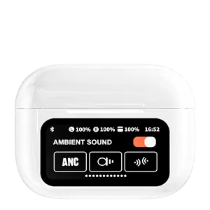 Earbuds with Full Touch Screen, ANC & ENC Noise Canceling, HiFi Stereo Sound, 35H Playtime, Bluetooth 5.4 Wireless Headphones with LED Power Display, Remote Selfie, Custom Wallpaper, Perfect Mother's Day Gift for Mom for Android iOS.