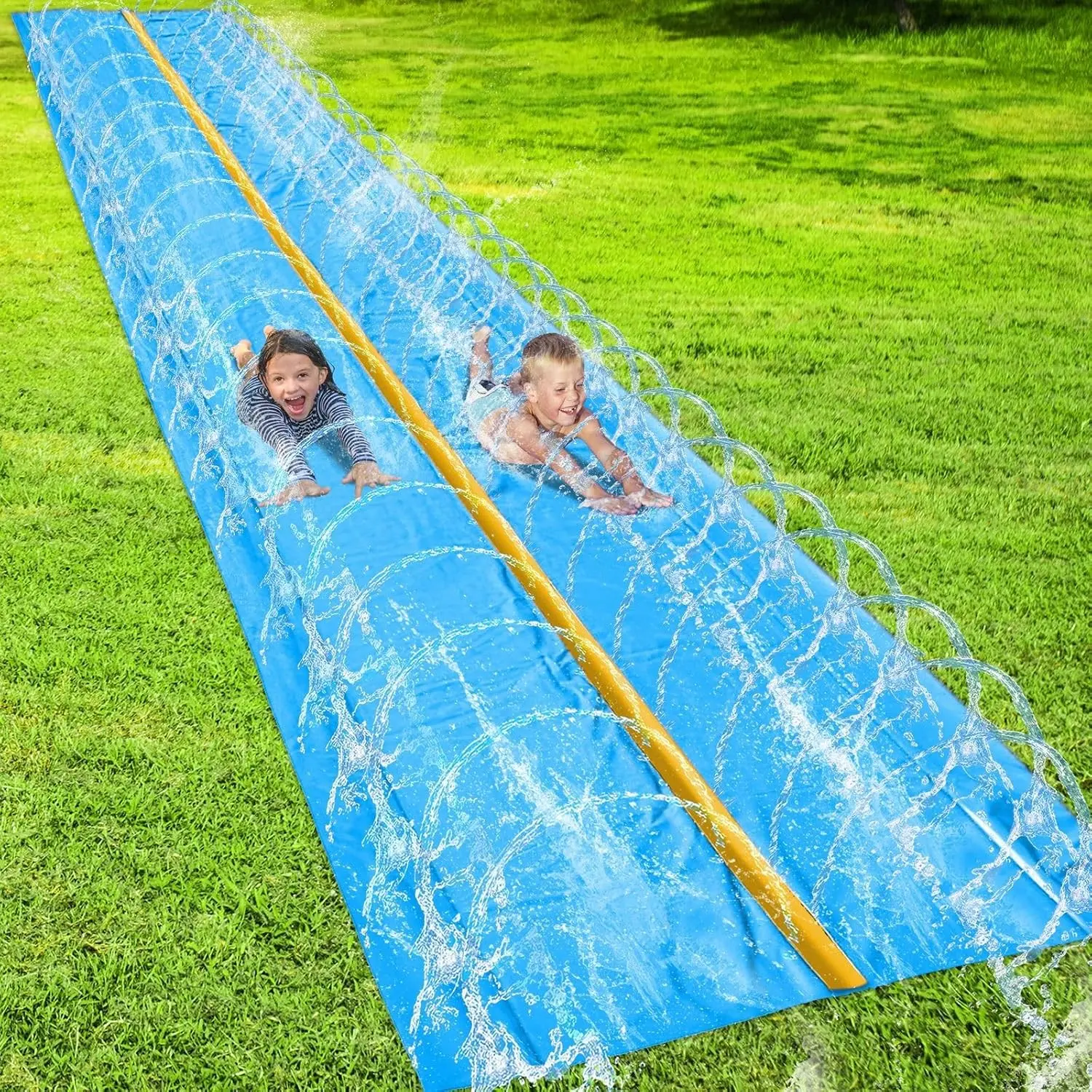 18 x 5 ft Slip and Slide, Water Slides for Kids - Backyard Waterslide, Outdoor Fun Summer Water Toys, Water Activities for Kids and Adults for Backyard Fun, Suitable for Ages 4-12+