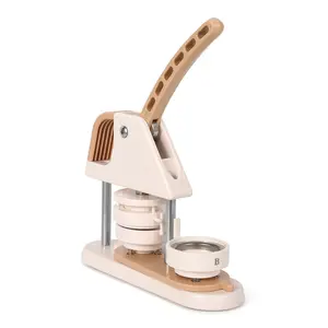 【GARVEE】Button Maker Machine 3rd Gen with 58mm size, ergonomic arc handle, 3-in-1 punch press kit including 300pcs button parts, circle cutter, magic book, and DIY pin badge press for creative projects