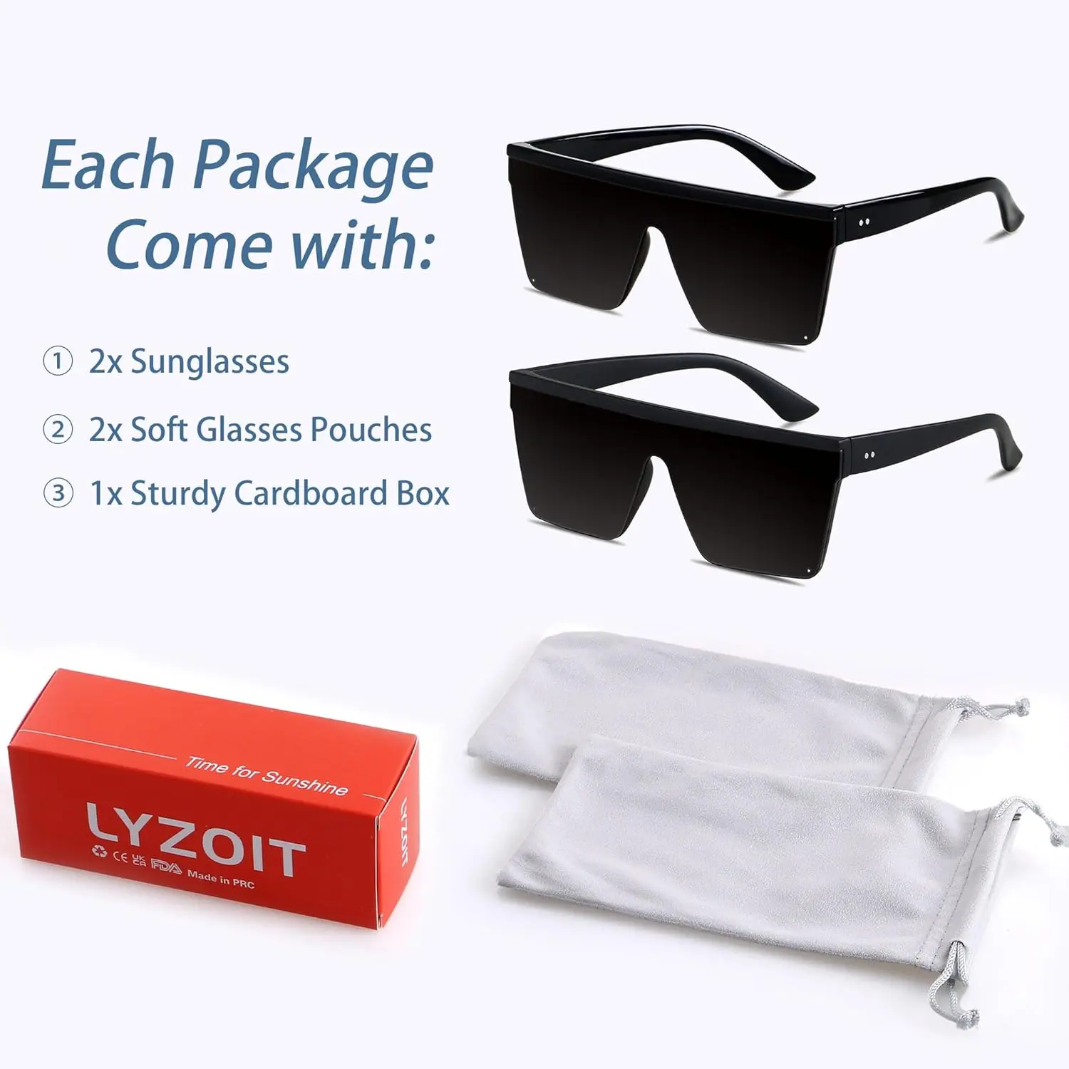 Stylish Oversized Trendy Sunglasses for Women, Large Size 