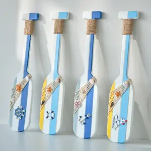 Maritime Style Wooden Oar Wall Decor, Handicraft Home Decoration, Mediterranean Style Hanging Ornament, Unique Interior Design Piece