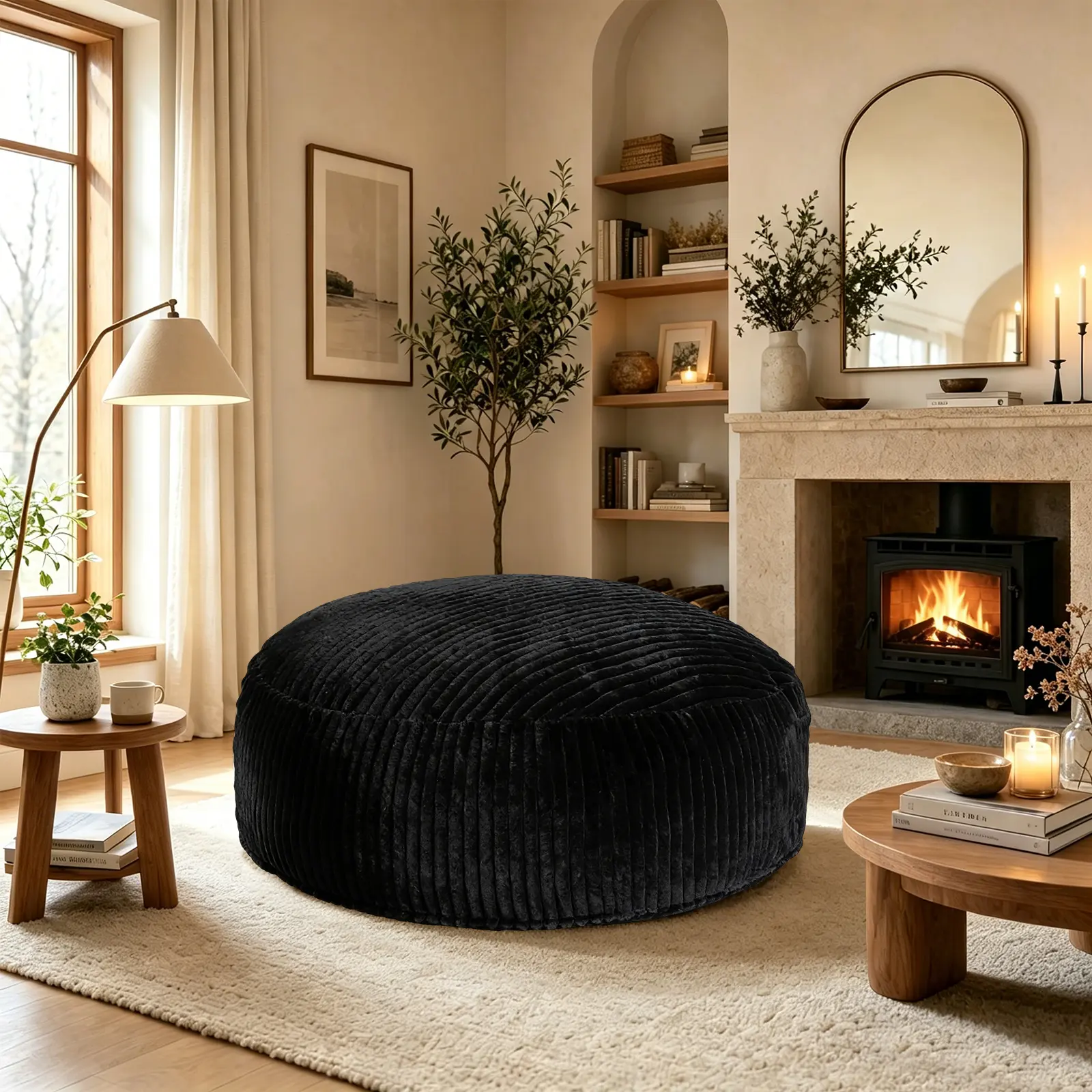 Bean Bag Chair for Adults, 6FT Giant Bean Bag with Filler & Machine Washable Cover, Fluffy Bean Bag Chairs Oversized Beanbag Lounge Chair for Living Room, Bedroom Dorm